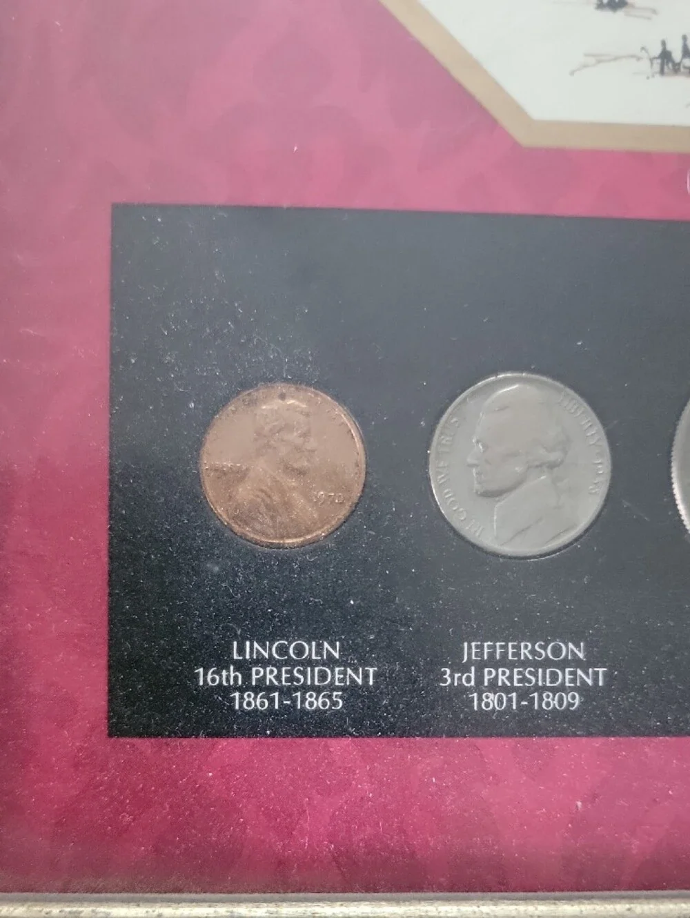 United States Presidential Coin Set in Pink Mat Framed Accent